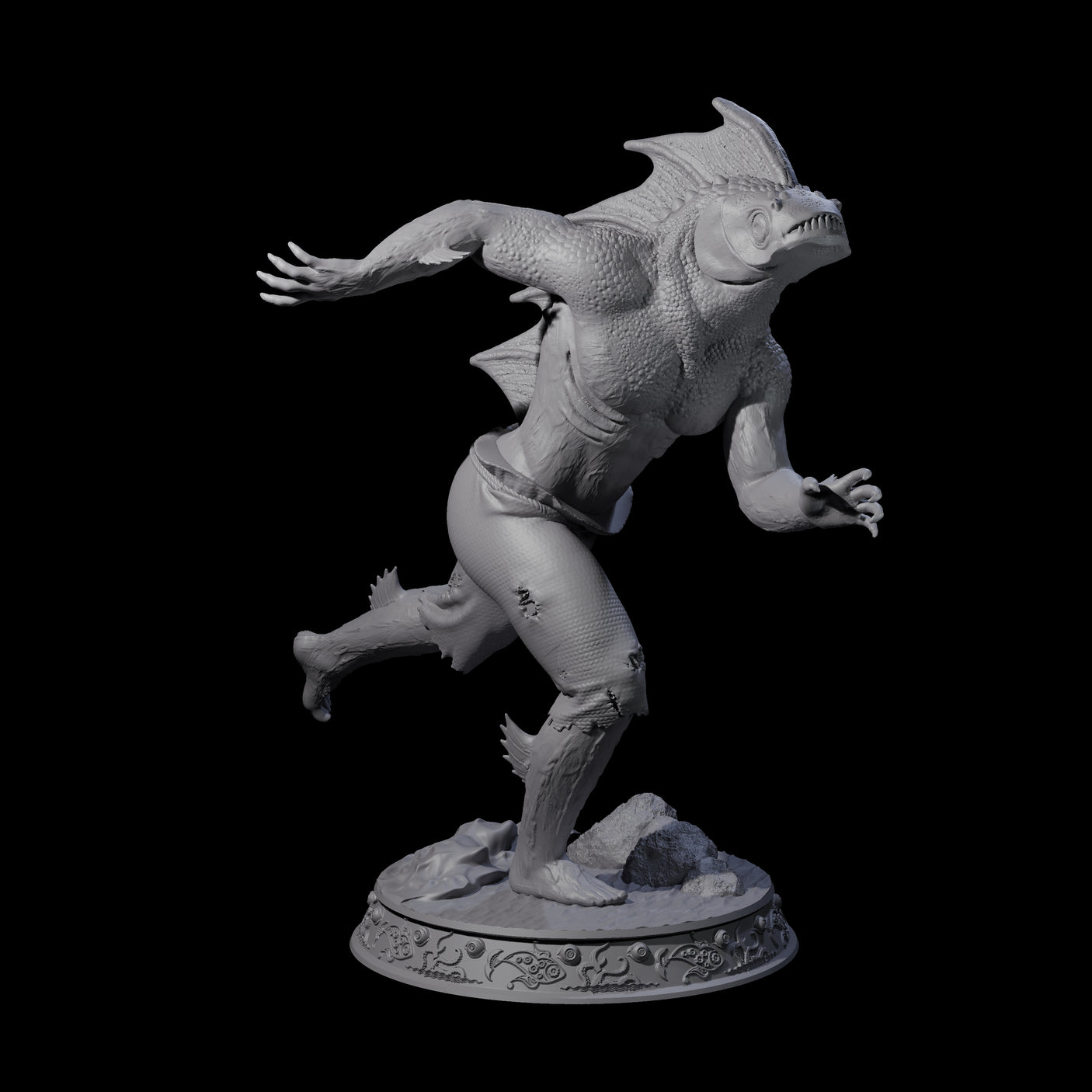 Despairing Deep One B Miniature for Dungeons and Dragons, Pathfinder or other TTRPGs