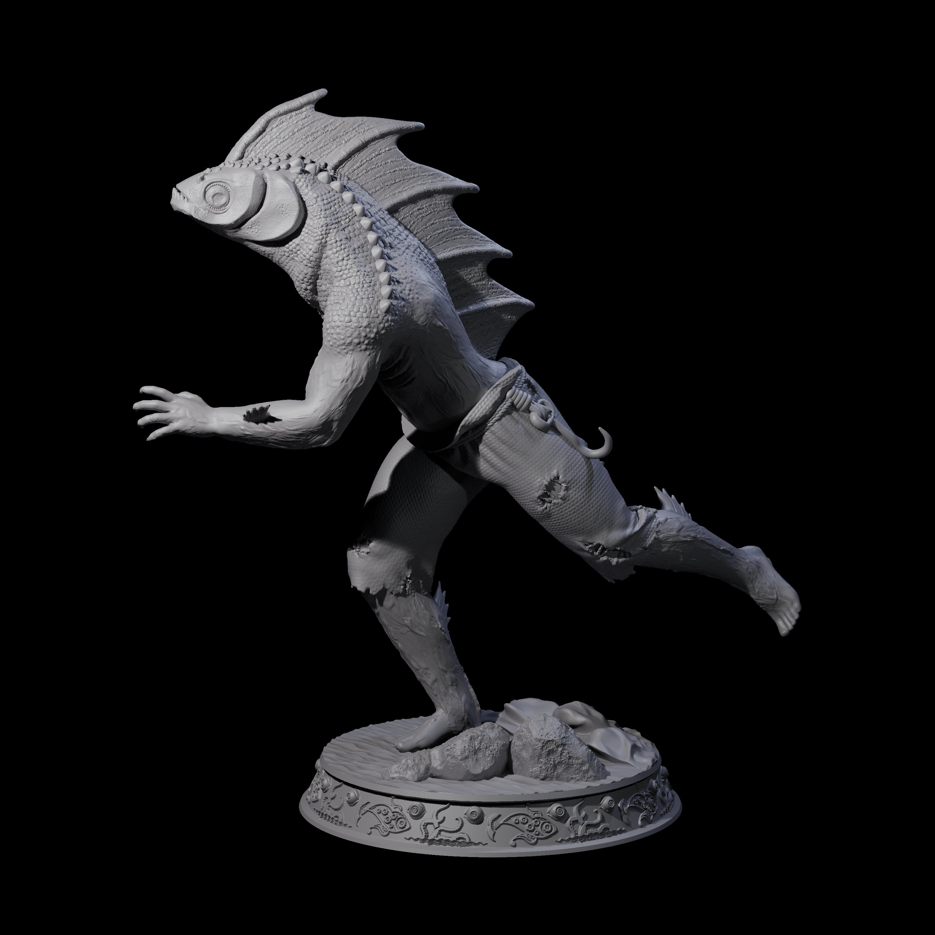 Despairing Deep One B Miniature for Dungeons and Dragons, Pathfinder or other TTRPGs