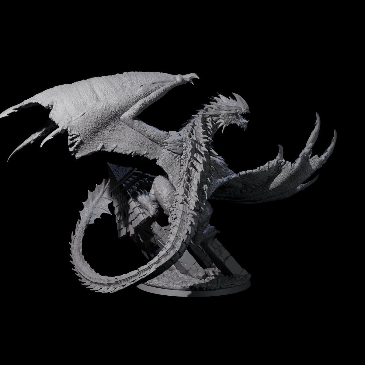 Destroying Chromatic Dragon Miniature for Dungeons and Dragons, Pathfinder or other TTRPGs