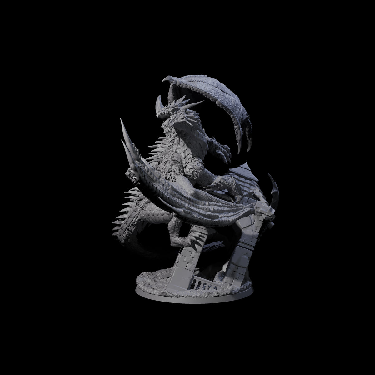 Destroying Chromatic Dragon Miniature for Dungeons and Dragons, Pathfinder or other TTRPGs