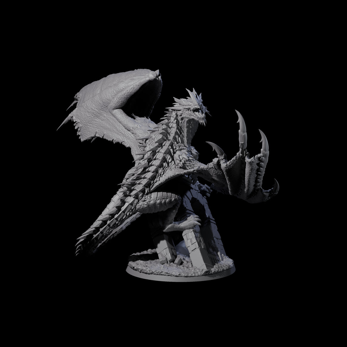 Destroying Chromatic Dragon Miniature for Dungeons and Dragons, Pathfinder or other TTRPGs
