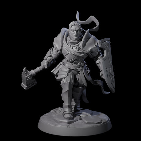 Determined Frowning Paladin Miniature for Dungeons and Dragons, Pathfinder or other TTRPGs