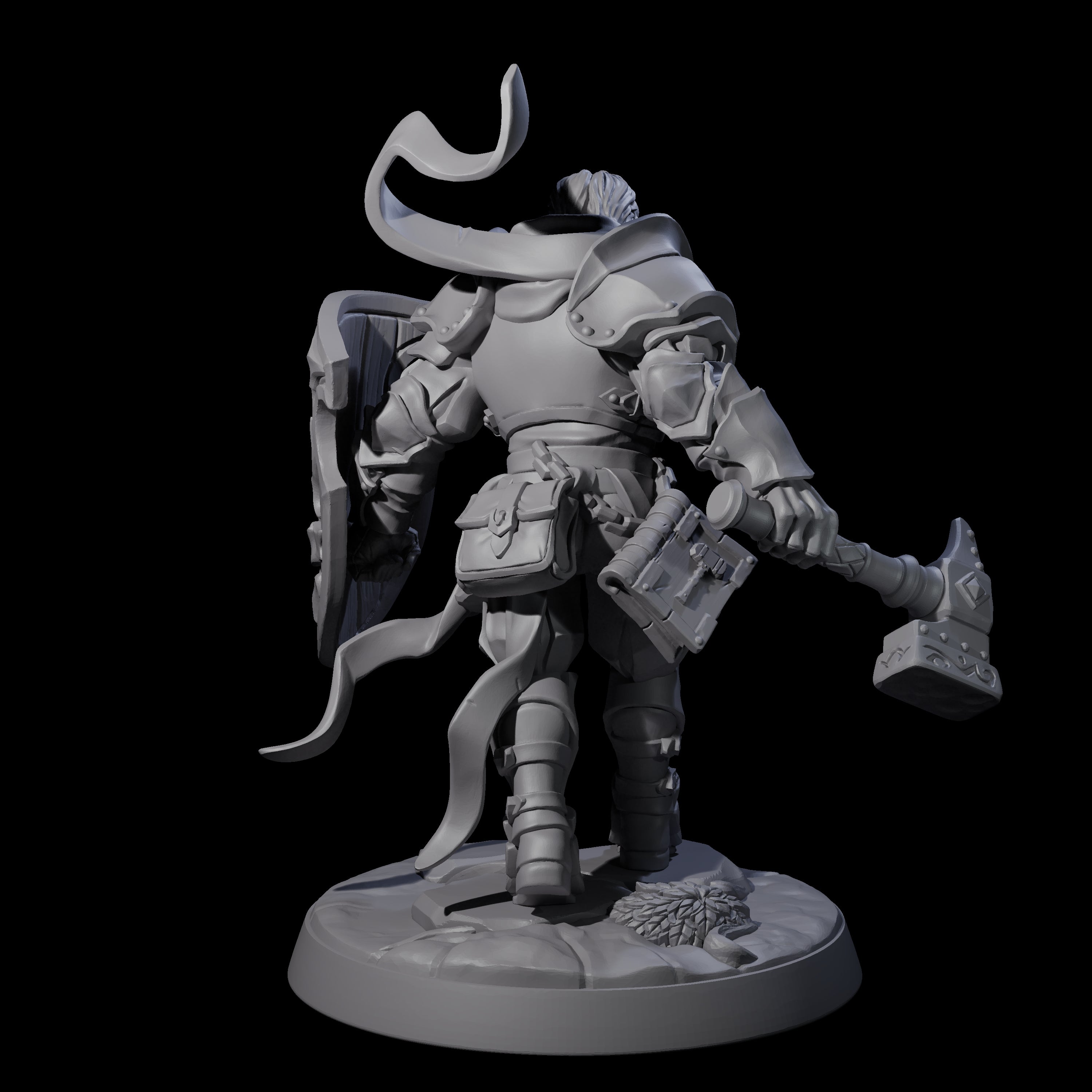 Determined Frowning Paladin Miniature for Dungeons and Dragons, Pathfinder or other TTRPGs