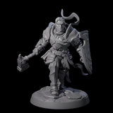 Determined Frowning Paladin Miniature for Dungeons and Dragons, Pathfinder or other TTRPGs