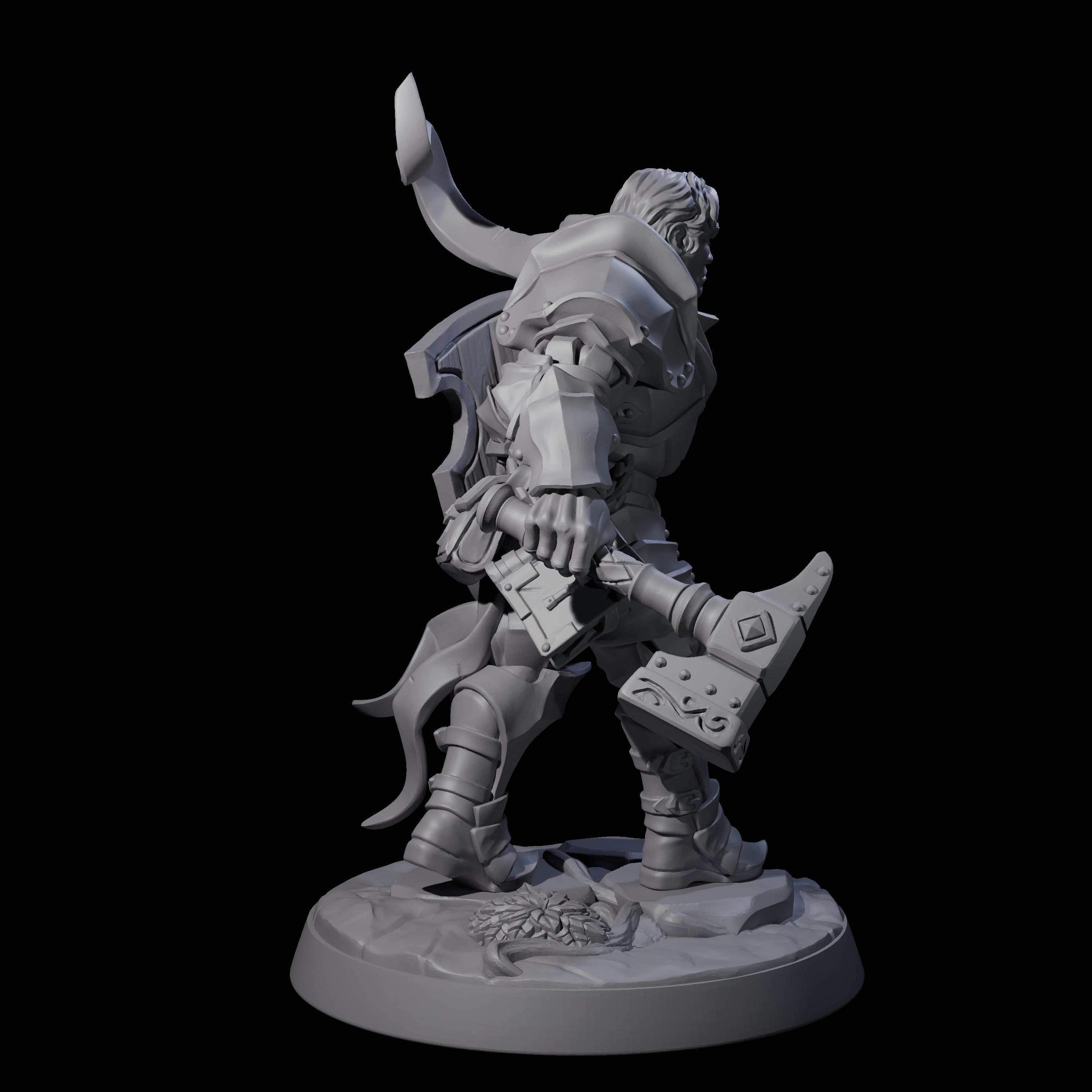 Determined Frowning Paladin Miniature for Dungeons and Dragons, Pathfinder or other TTRPGs