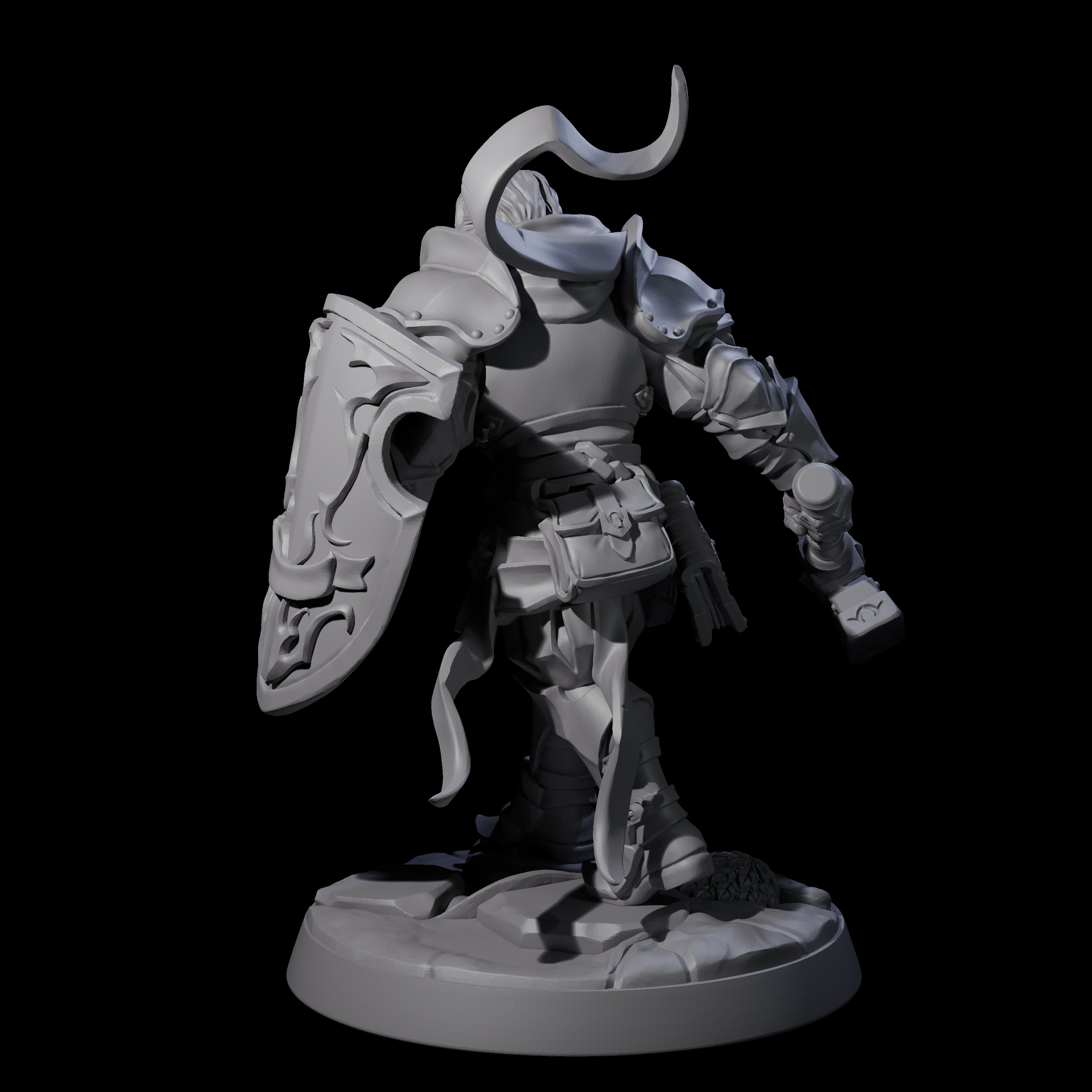 Determined Frowning Paladin Miniature for Dungeons and Dragons, Pathfinder or other TTRPGs