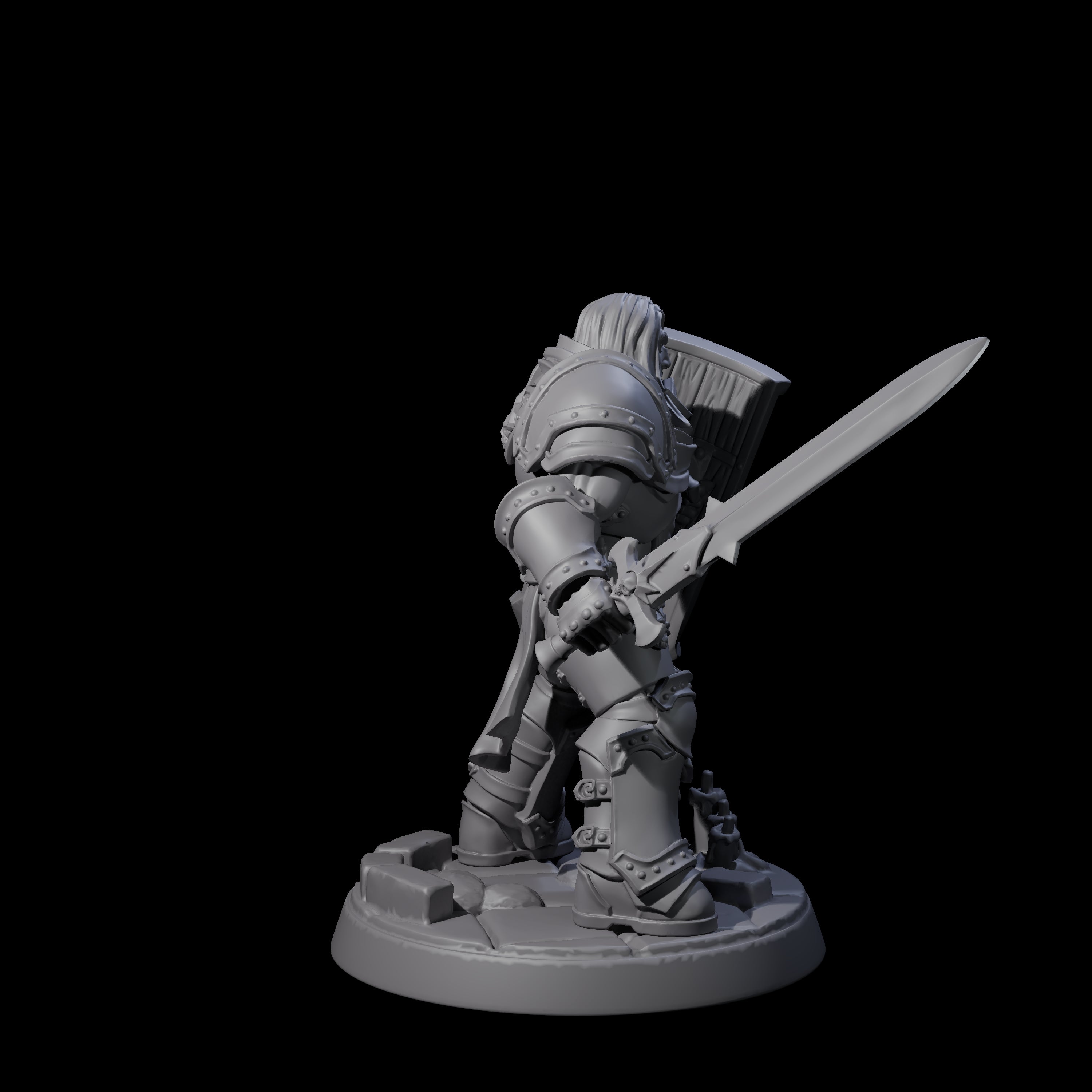 Determined Paladin Warrior A Miniature for Dungeons and Dragons, Pathfinder or other TTRPGs