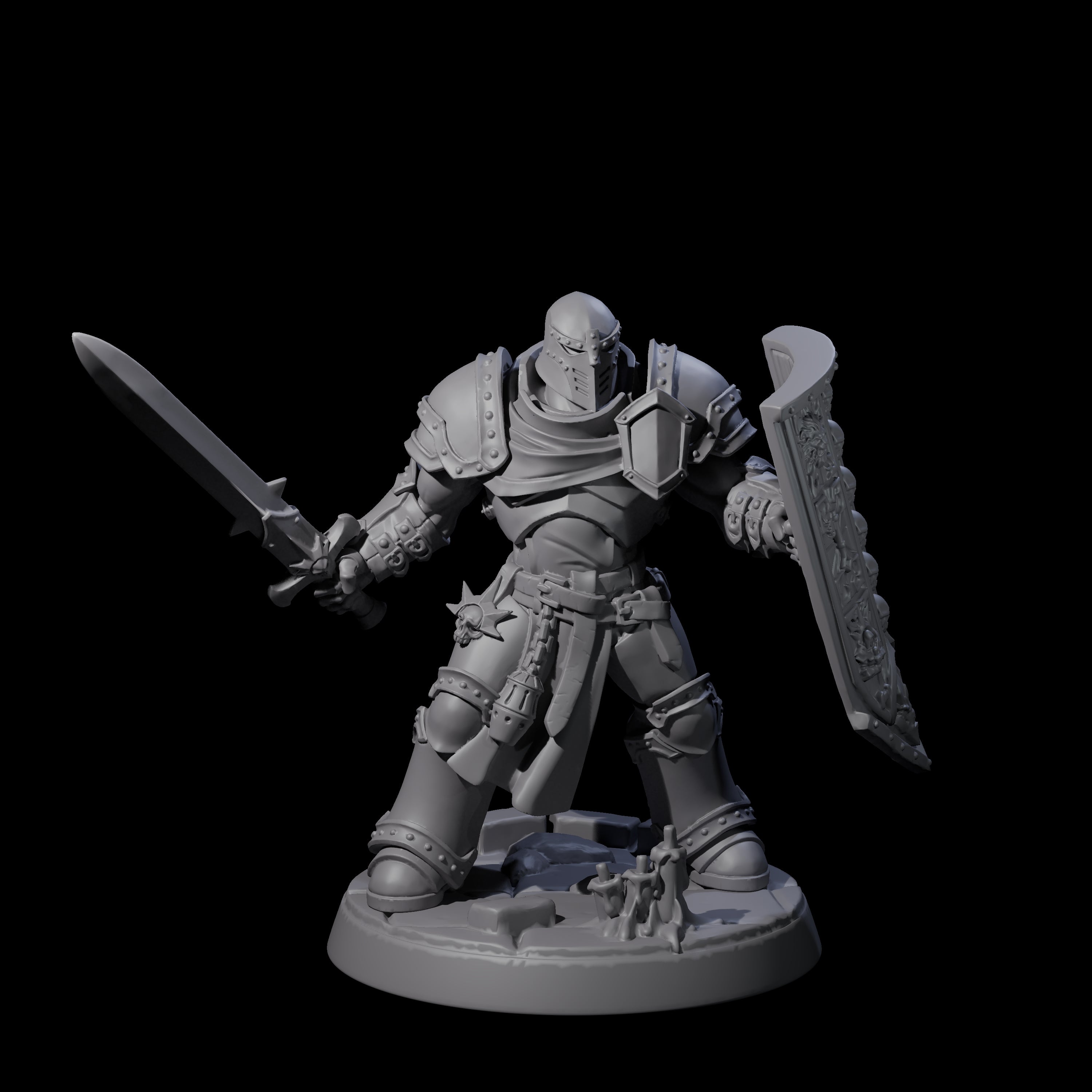 Determined Paladin Warrior A Miniature for Dungeons and Dragons, Pathfinder or other TTRPGs