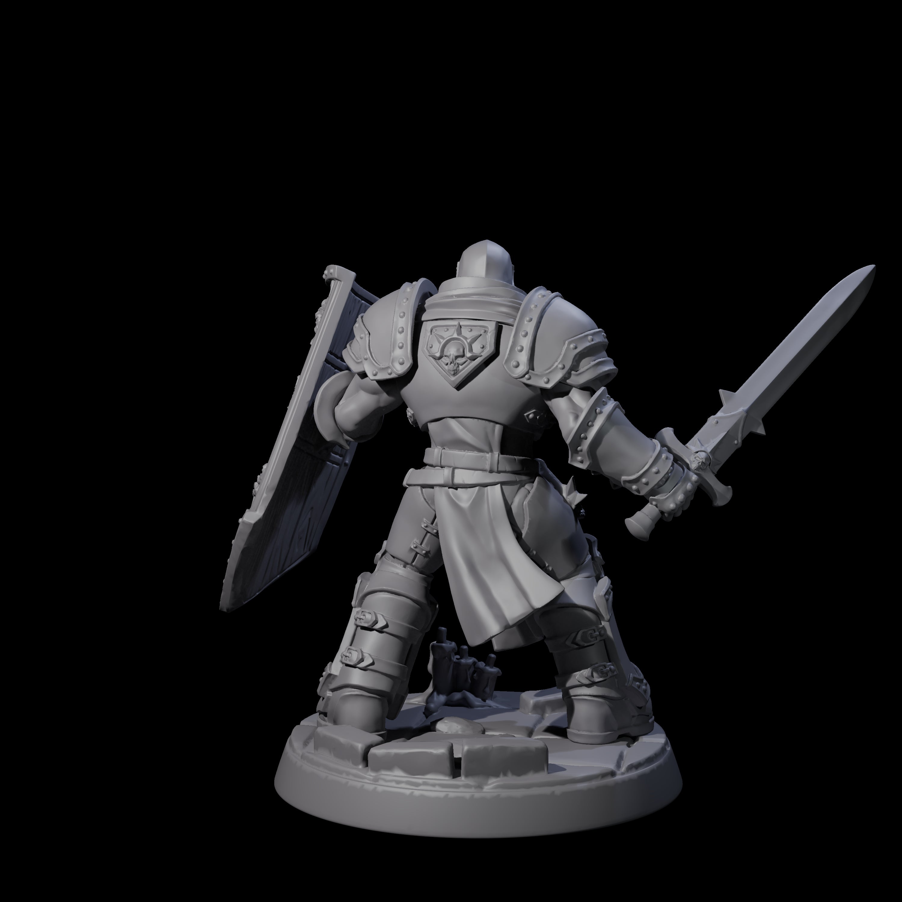 Determined Paladin Warrior A Miniature for Dungeons and Dragons, Pathfinder or other TTRPGs
