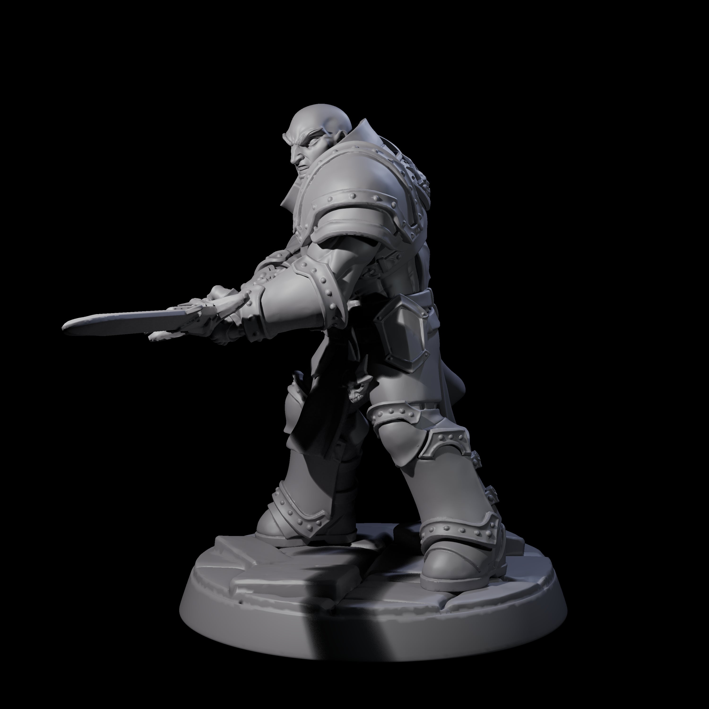 Determined Paladin Warrior B Miniature for Dungeons and Dragons, Pathfinder or other TTRPGs