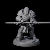Determined Paladin Warrior B Miniature for Dungeons and Dragons, Pathfinder or other TTRPGs