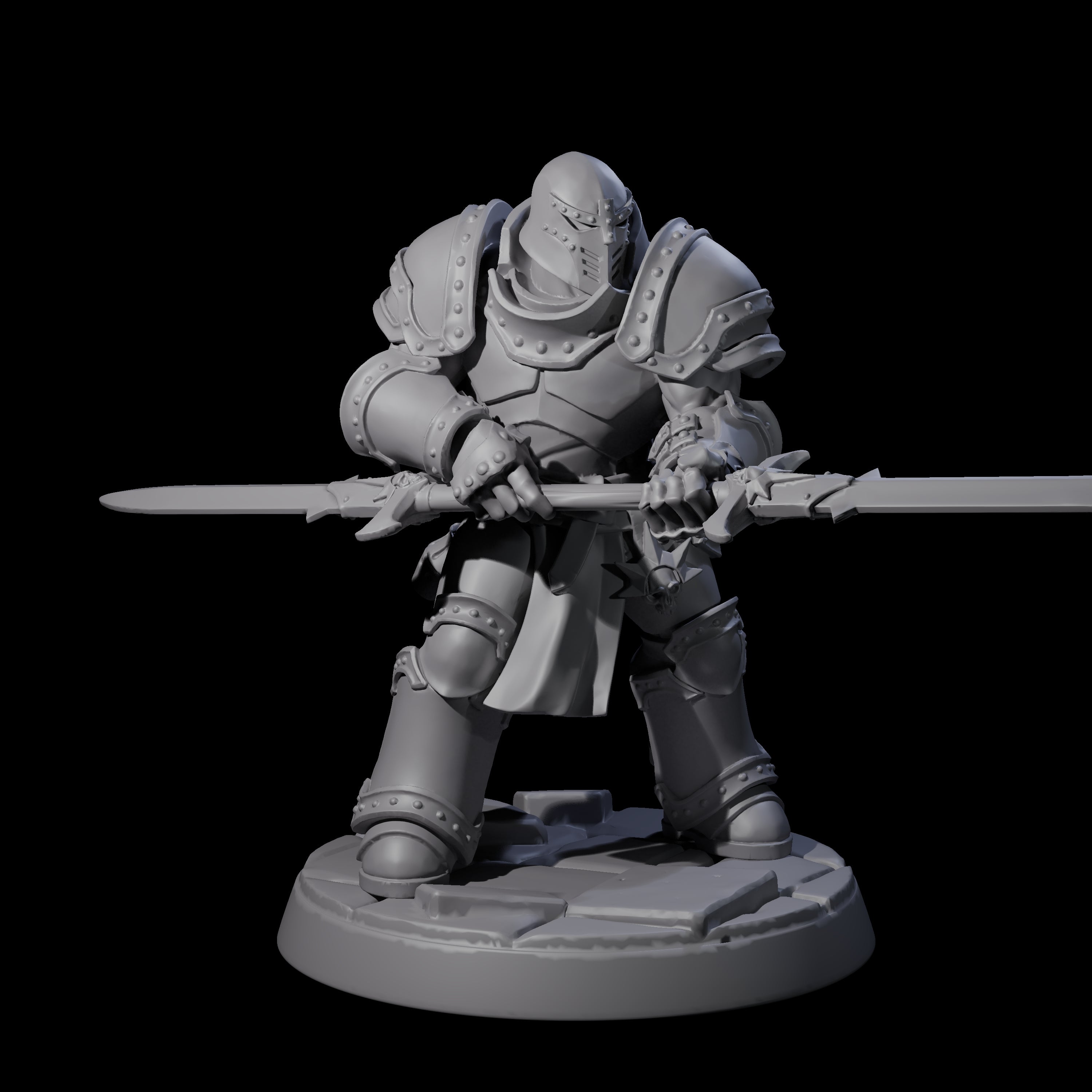 Determined Paladin Warrior B Miniature for Dungeons and Dragons, Pathfinder or other TTRPGs