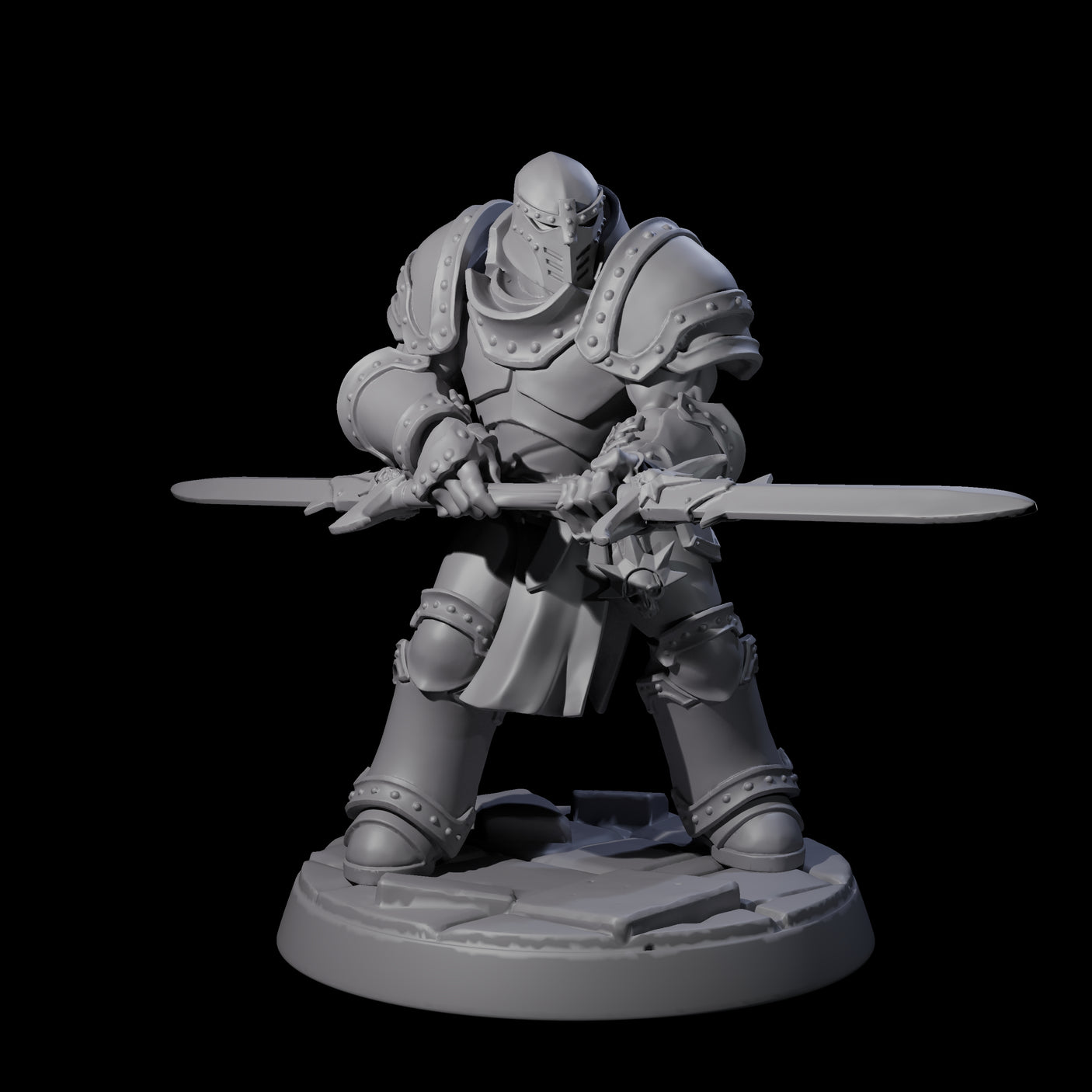 Determined Paladin Warrior B Miniature for Dungeons and Dragons, Pathfinder or other TTRPGs