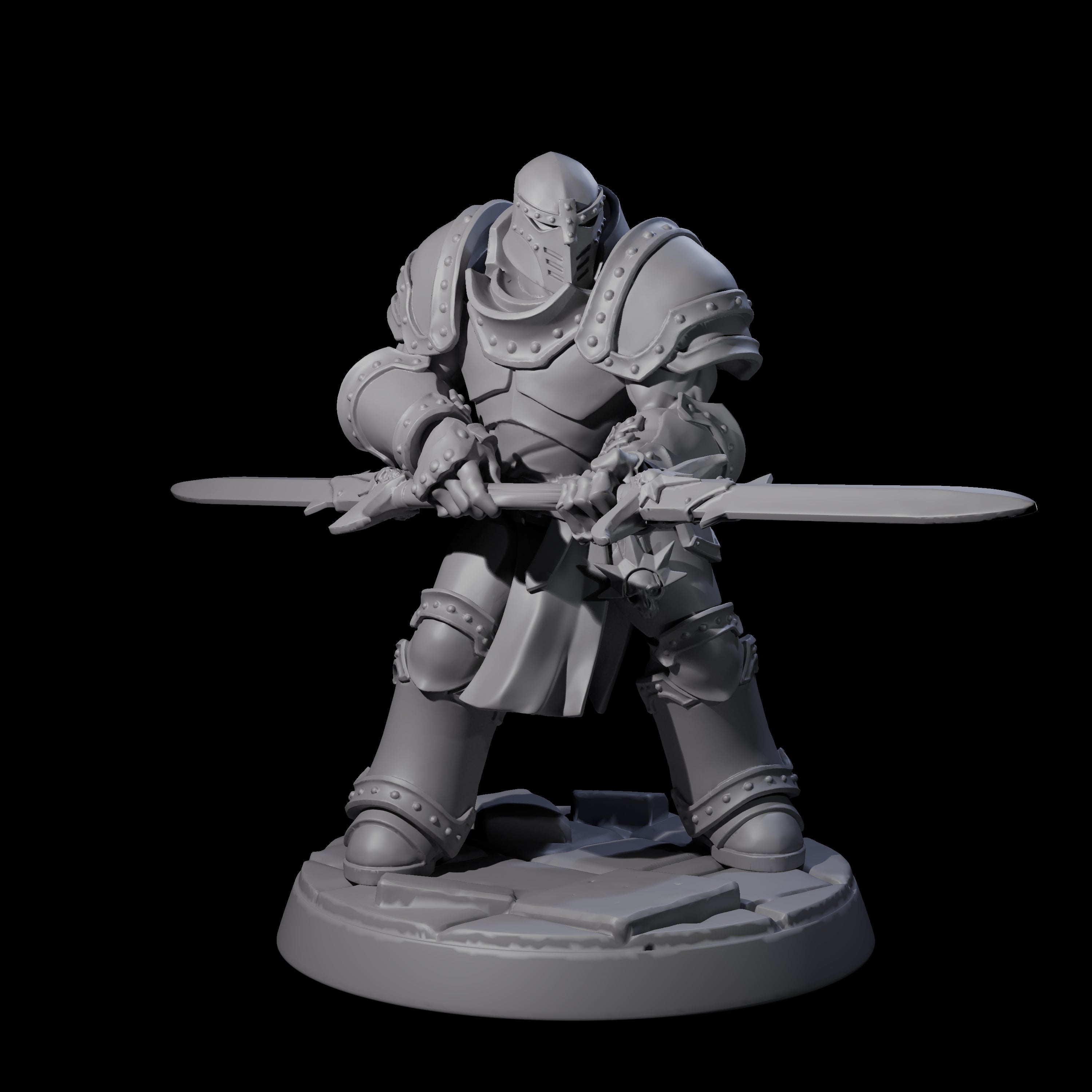 Determined Paladin Warrior B Miniature for Dungeons and Dragons, Pathfinder or other TTRPGs