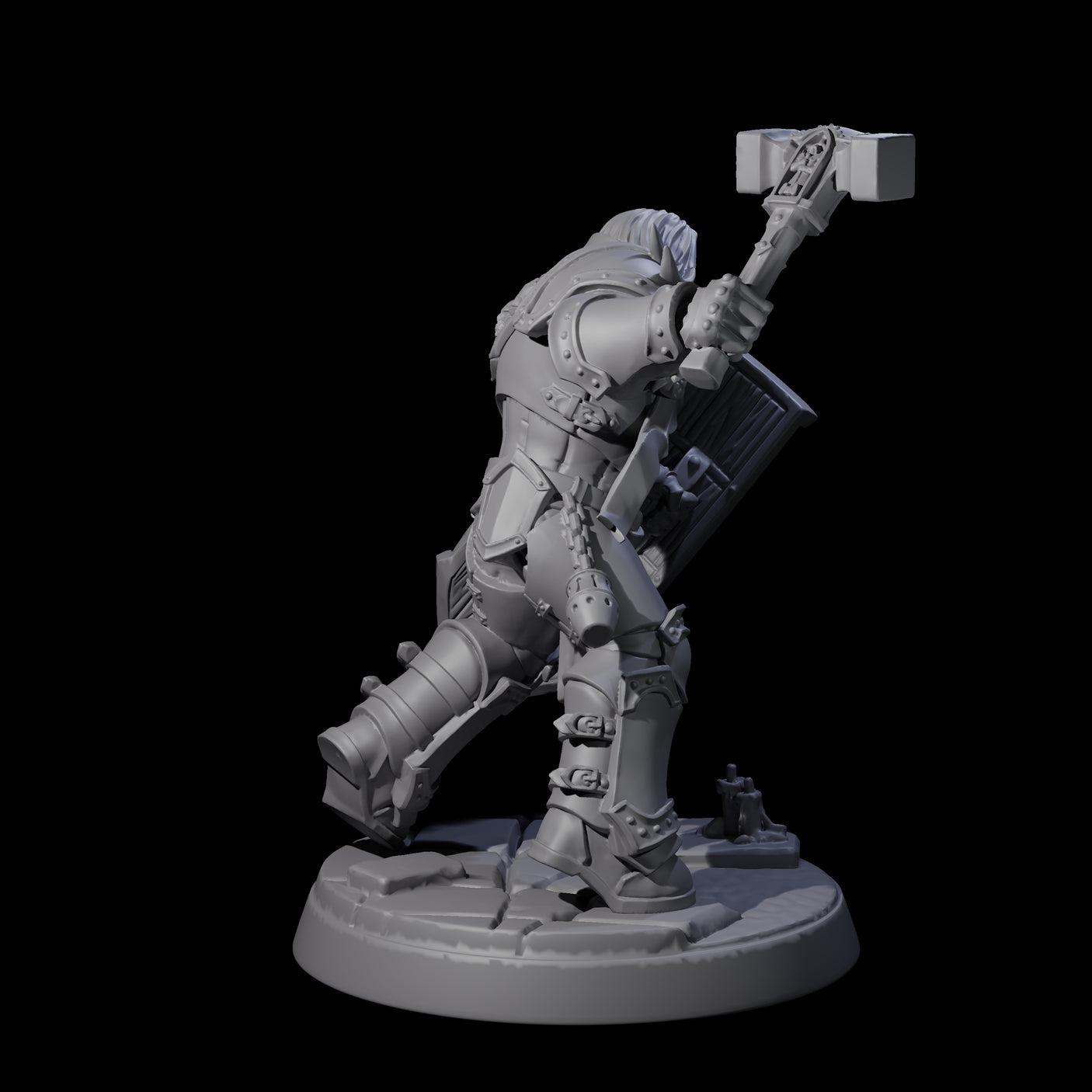 Determined Paladin Warrior C Miniature for Dungeons and Dragons, Pathfinder or other TTRPGs