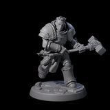 Determined Paladin Warrior D Miniature for Dungeons and Dragons, Pathfinder or other TTRPGs