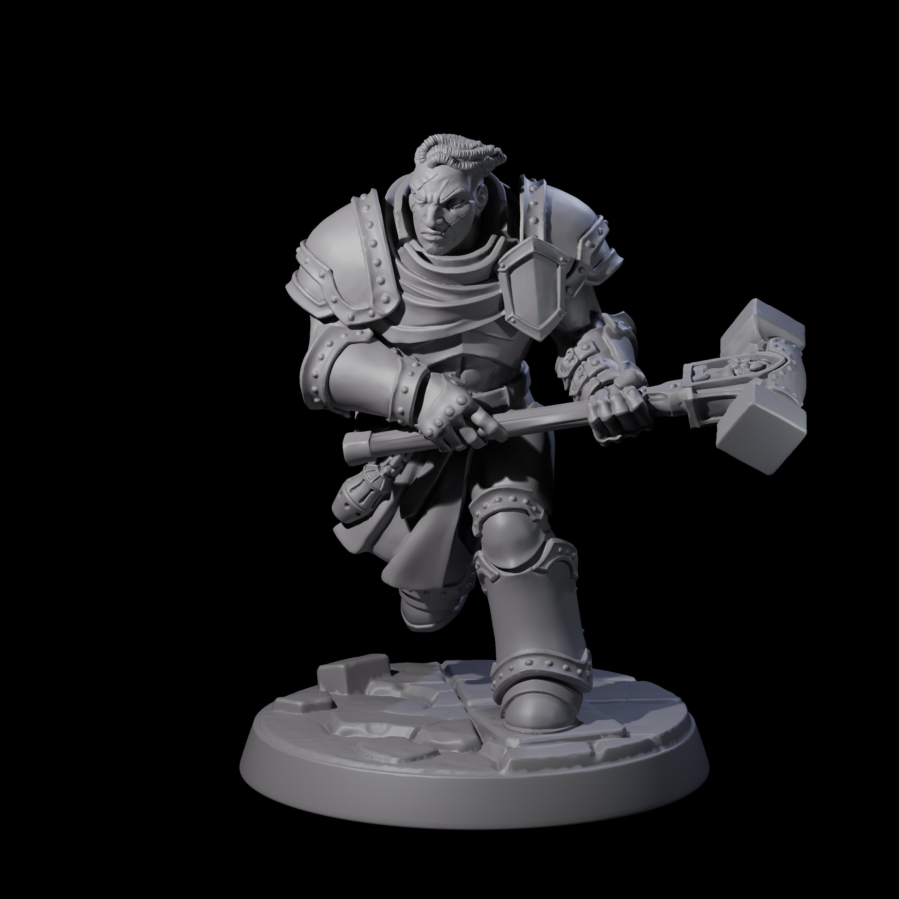 Determined Paladin Warrior D Miniature for Dungeons and Dragons, Pathfinder or other TTRPGs