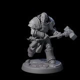 Determined Paladin Warrior D Miniature for Dungeons and Dragons, Pathfinder or other TTRPGs