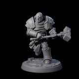 Determined Paladin Warrior D Miniature for Dungeons and Dragons, Pathfinder or other TTRPGs