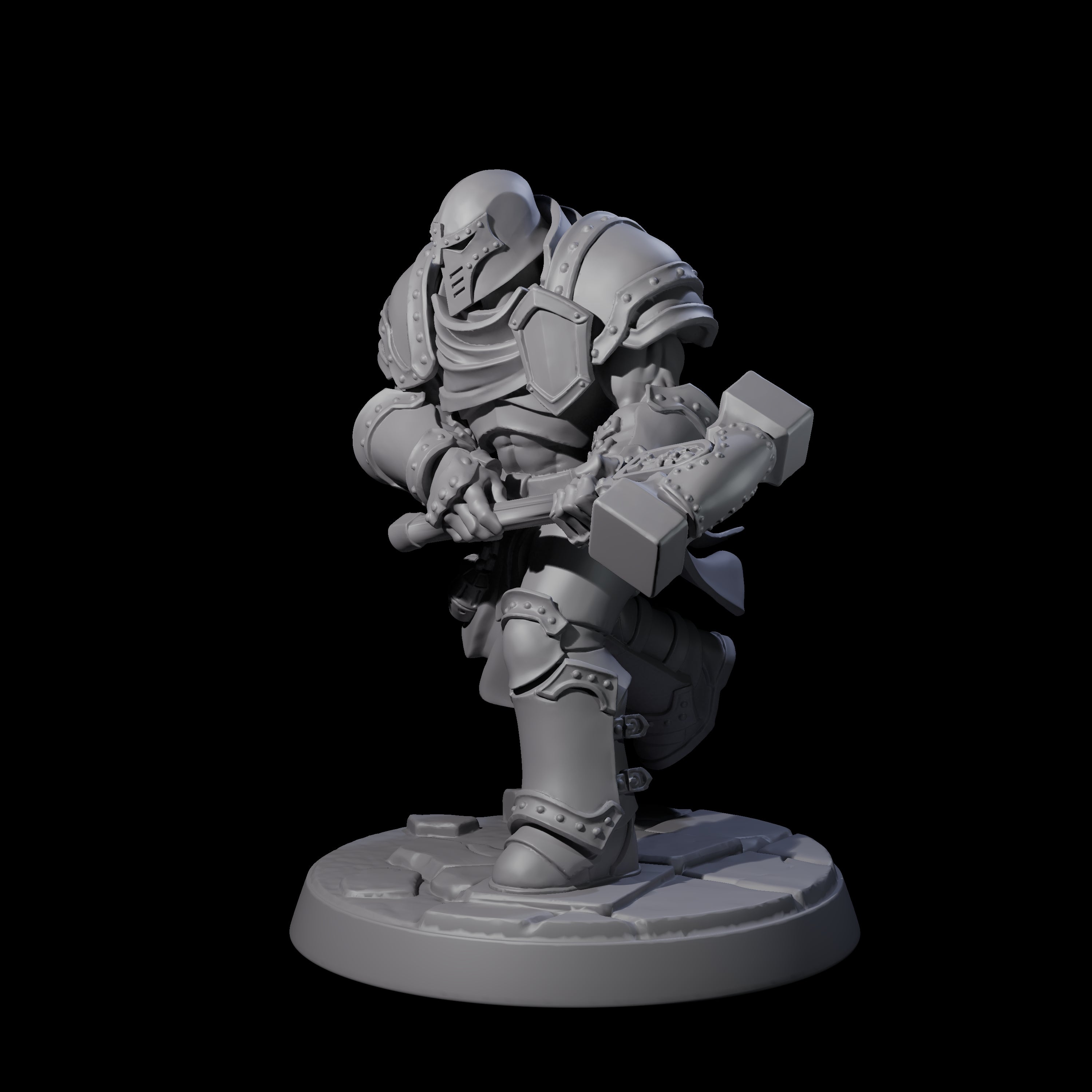 Determined Paladin Warrior D Miniature for Dungeons and Dragons, Pathfinder or other TTRPGs