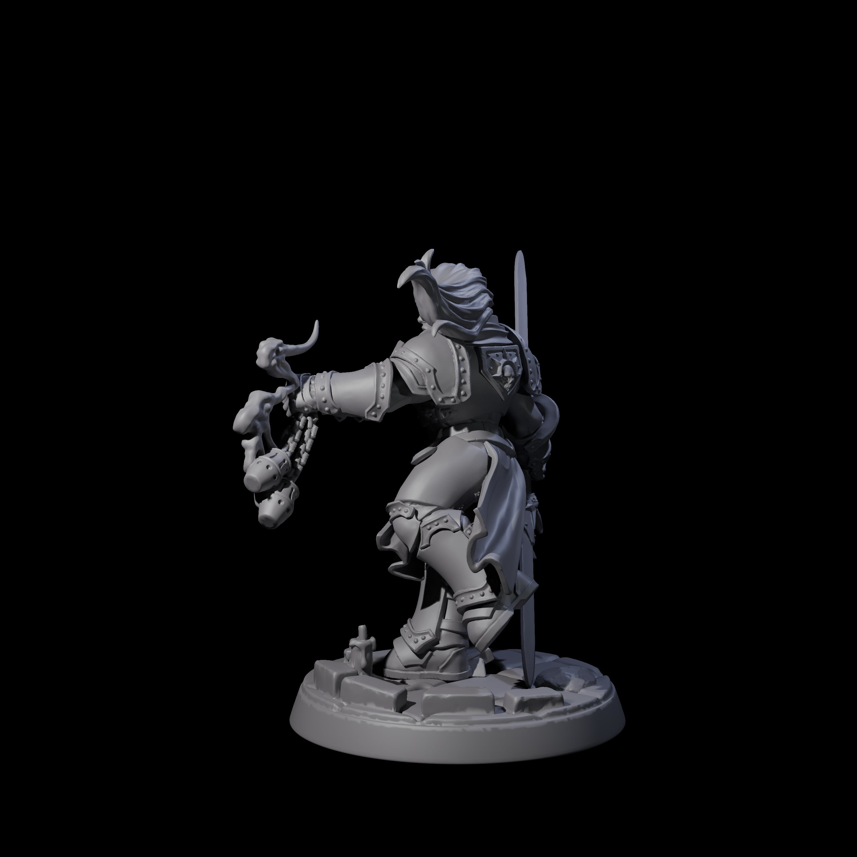 Determined Paladin Warrior E Miniature for Dungeons and Dragons, Pathfinder or other TTRPGs