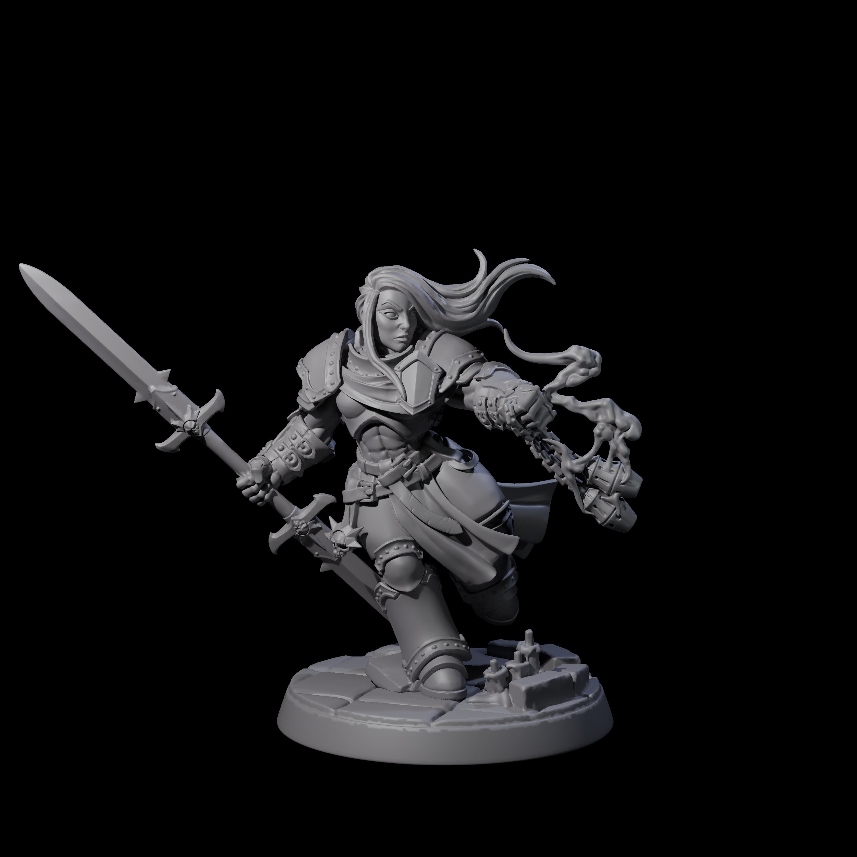 Determined Paladin Warrior E Miniature for Dungeons and Dragons, Pathfinder or other TTRPGs