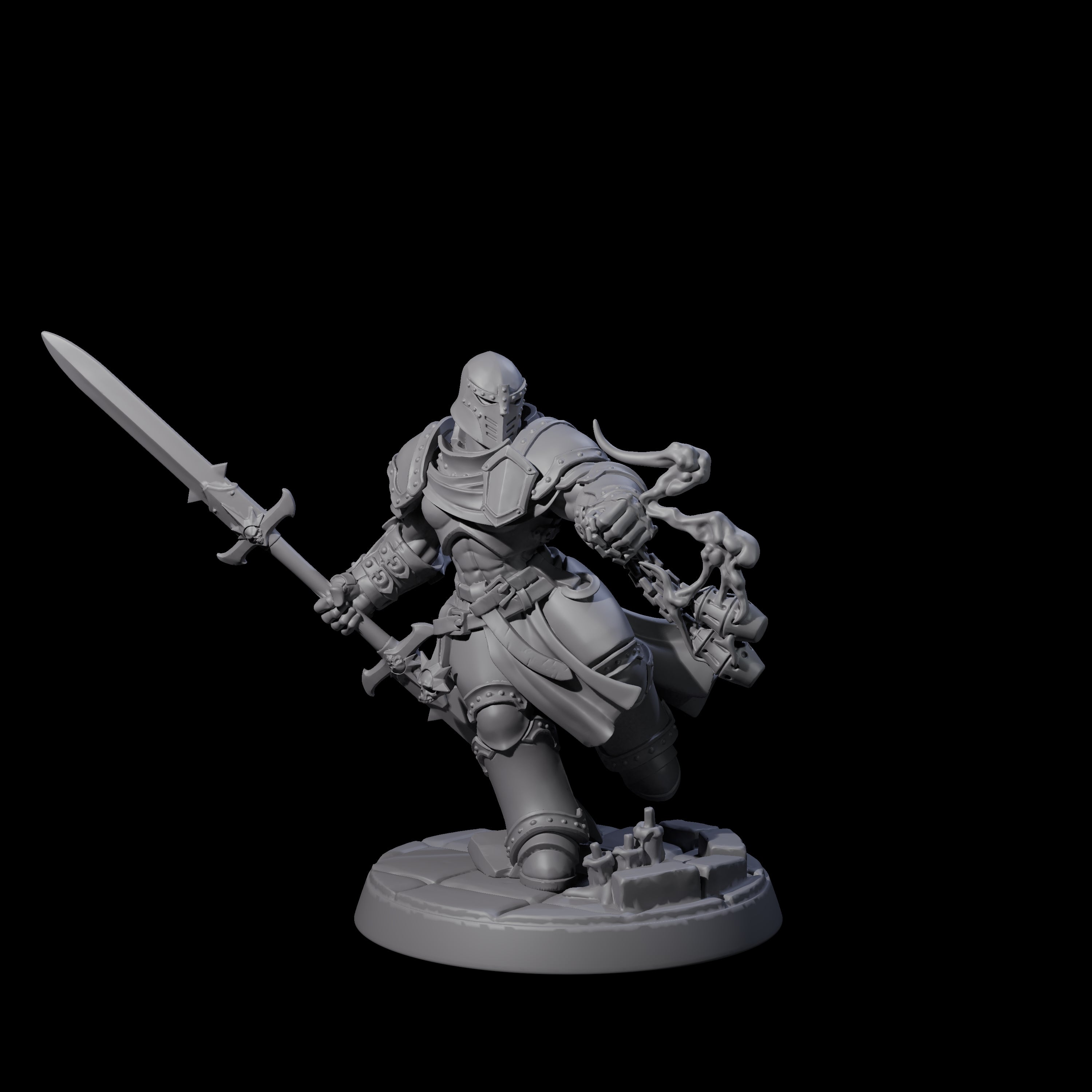 Determined Paladin Warrior E Miniature for Dungeons and Dragons, Pathfinder or other TTRPGs