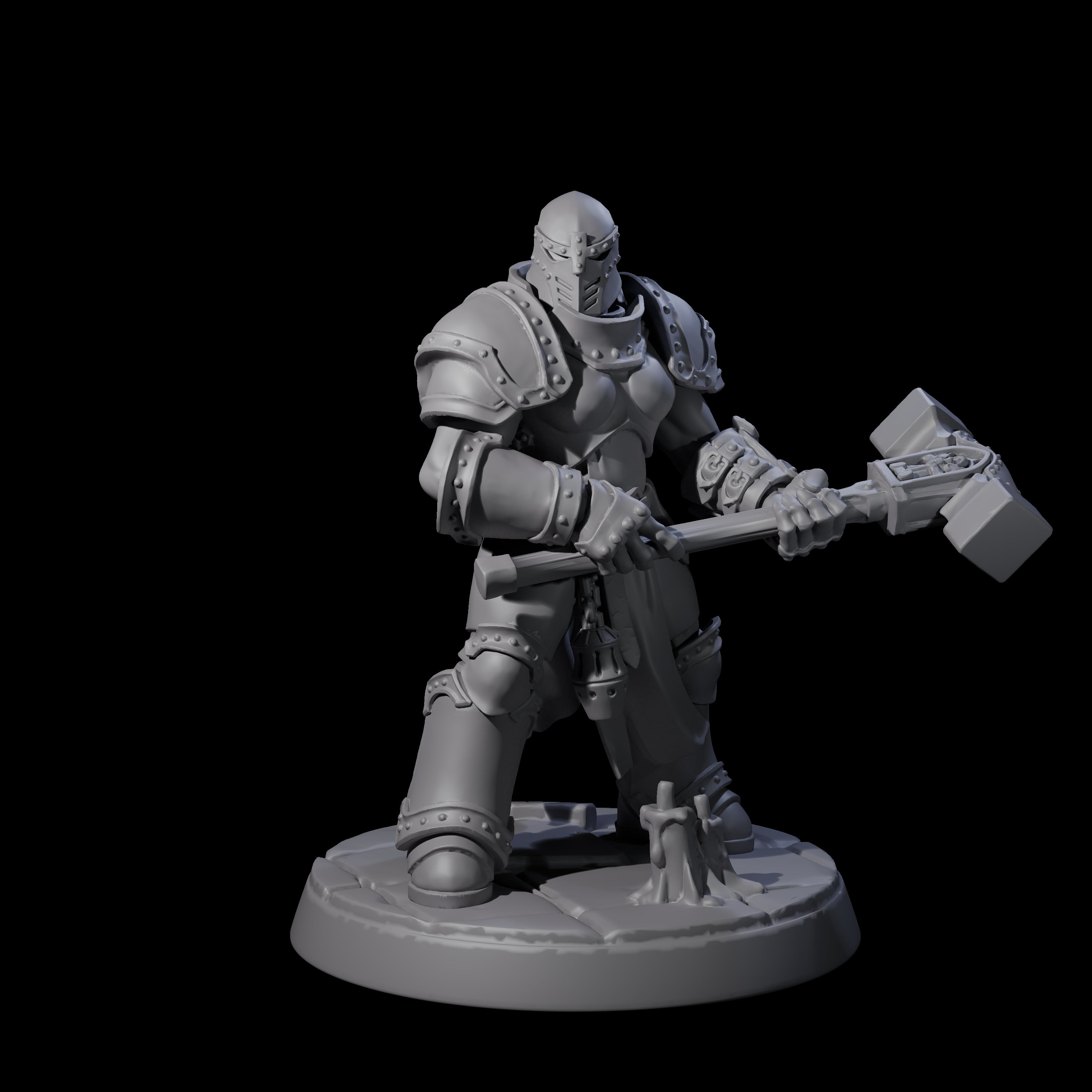 Determined Paladin Warrior F Miniature for Dungeons and Dragons, Pathfinder or other TTRPGs