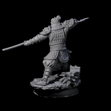 Determined Samuari Miniature for Dungeons and Dragons, Pathfinder or other TTRPGs