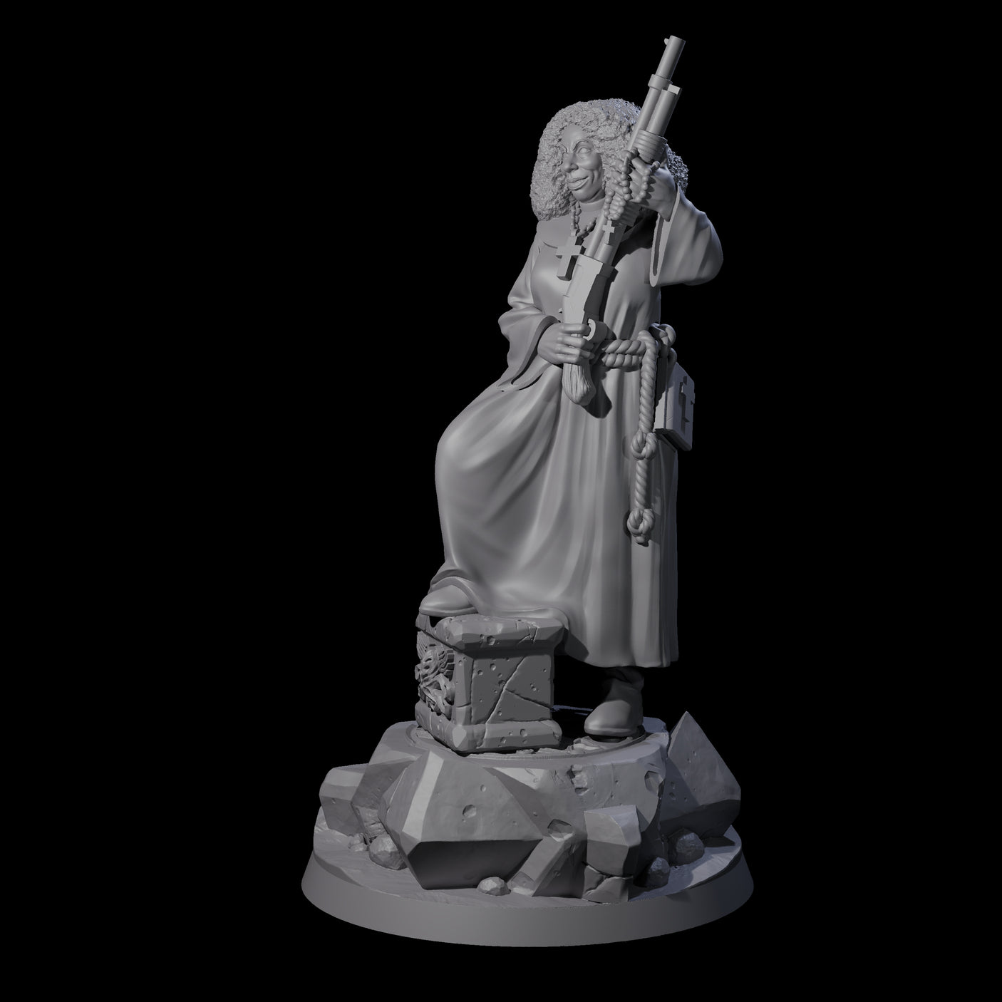 Devout Human Battle Sister Miniature for Dungeons and Dragons, Pathfinder or other TTRPGs