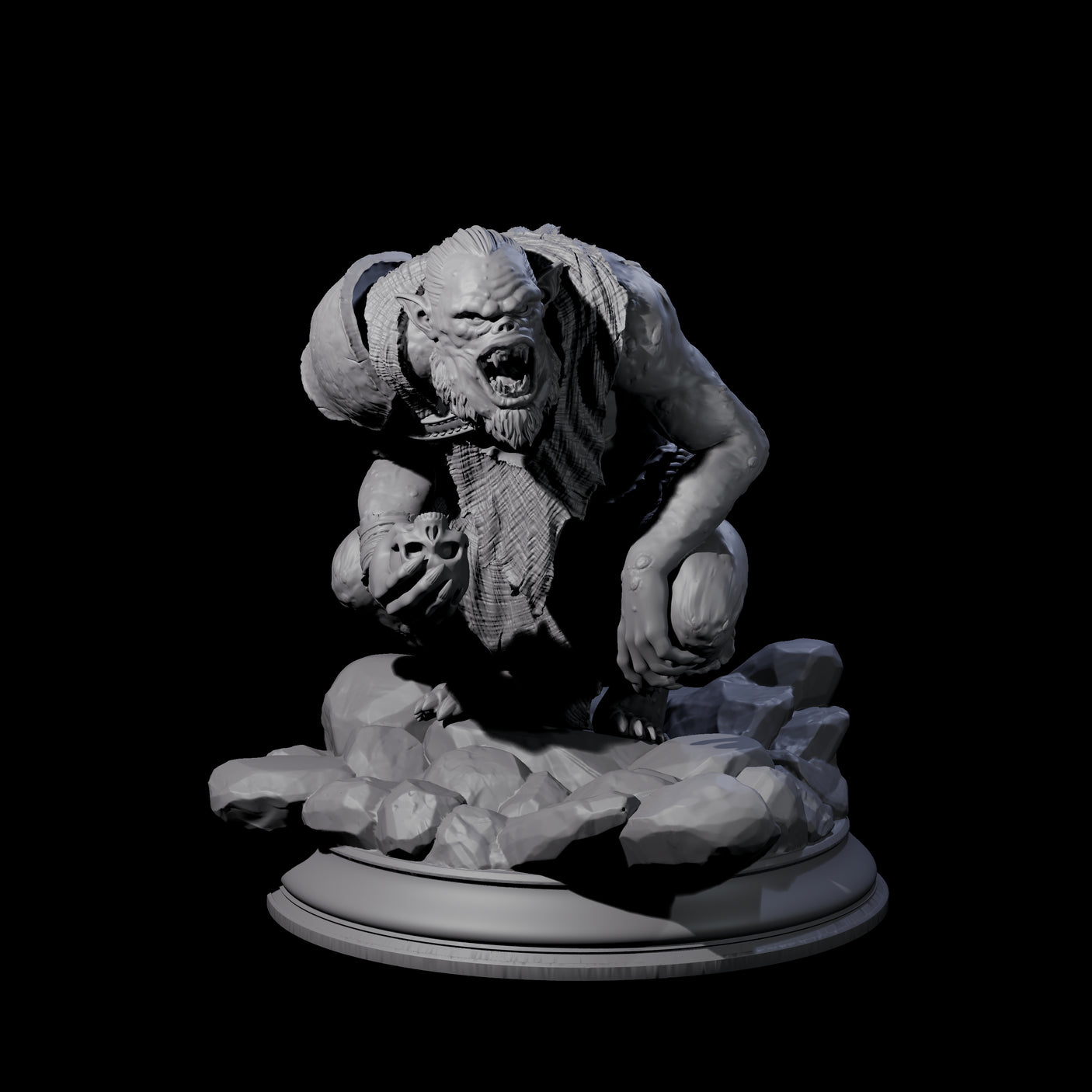 Disgusting Troglodyte B Miniature for Dungeons and Dragons, Pathfinder or other TTRPGs