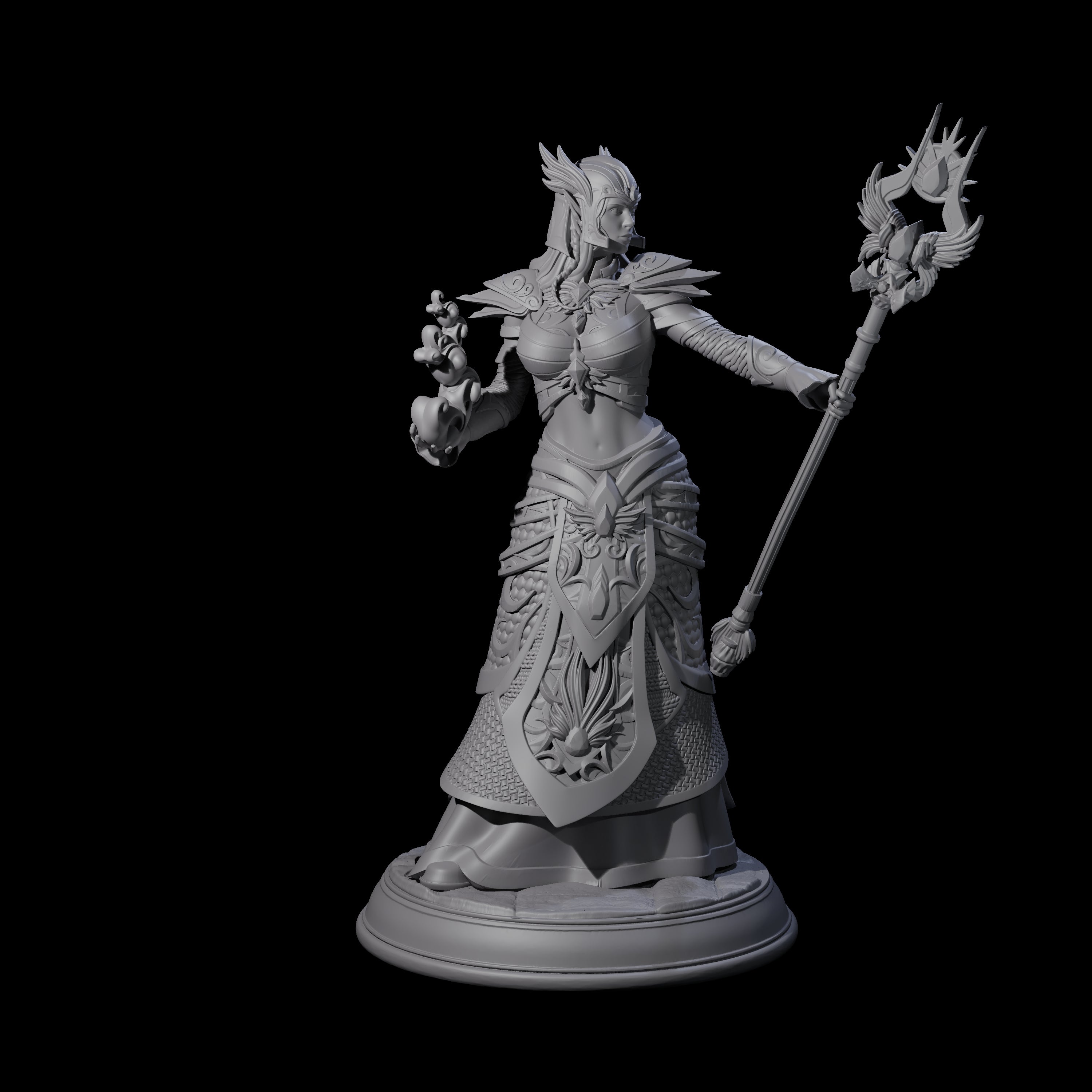 Divine Elf Cleric Miniature for Dungeons and Dragons, Pathfinder or other TTRPGs