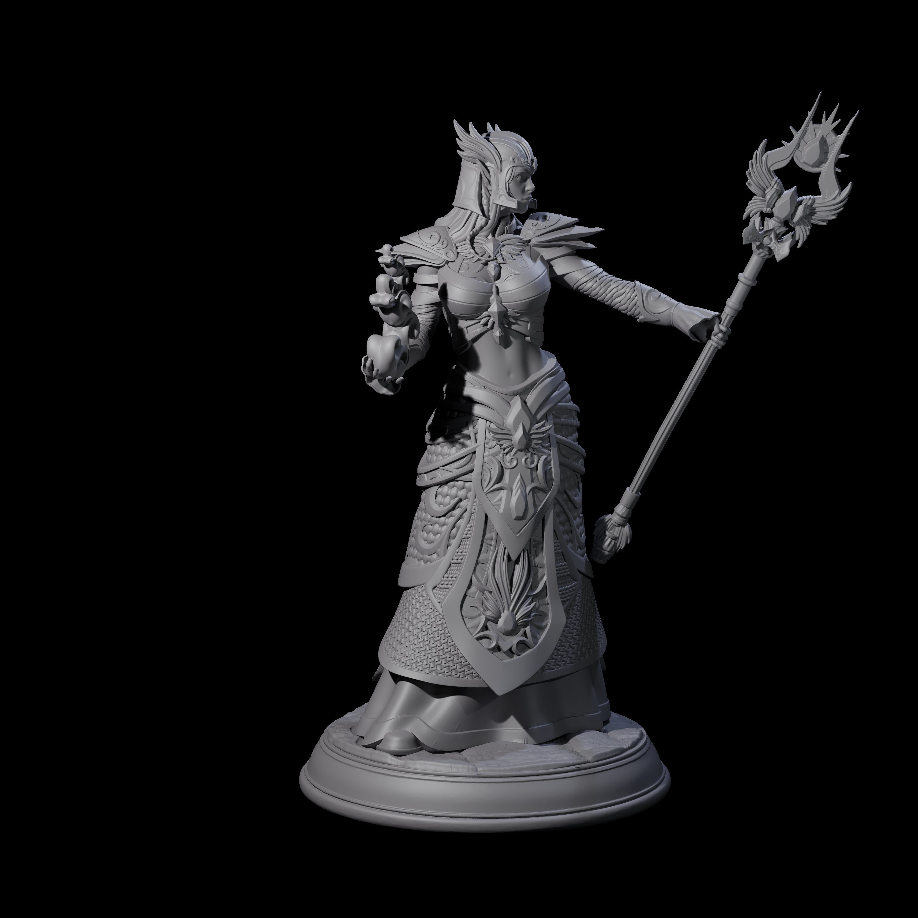 Divine Elf Cleric Miniature for Dungeons and Dragons, Pathfinder or other TTRPGs