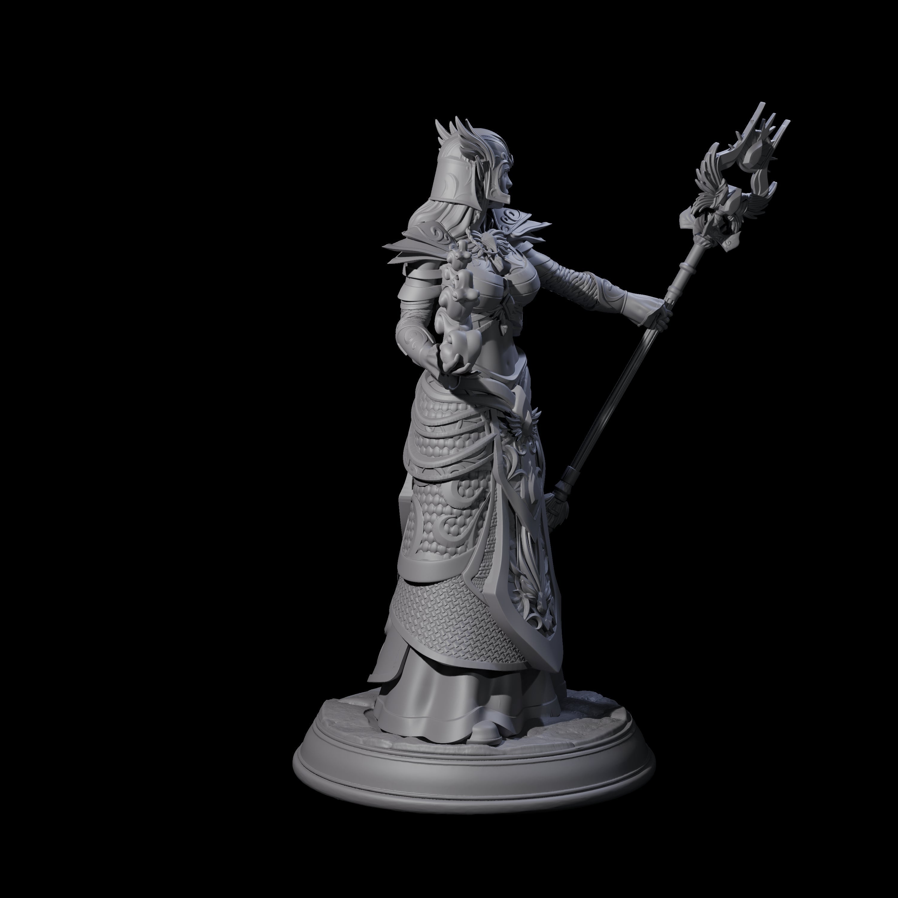 Divine Elf Cleric Miniature for Dungeons and Dragons, Pathfinder or other TTRPGs