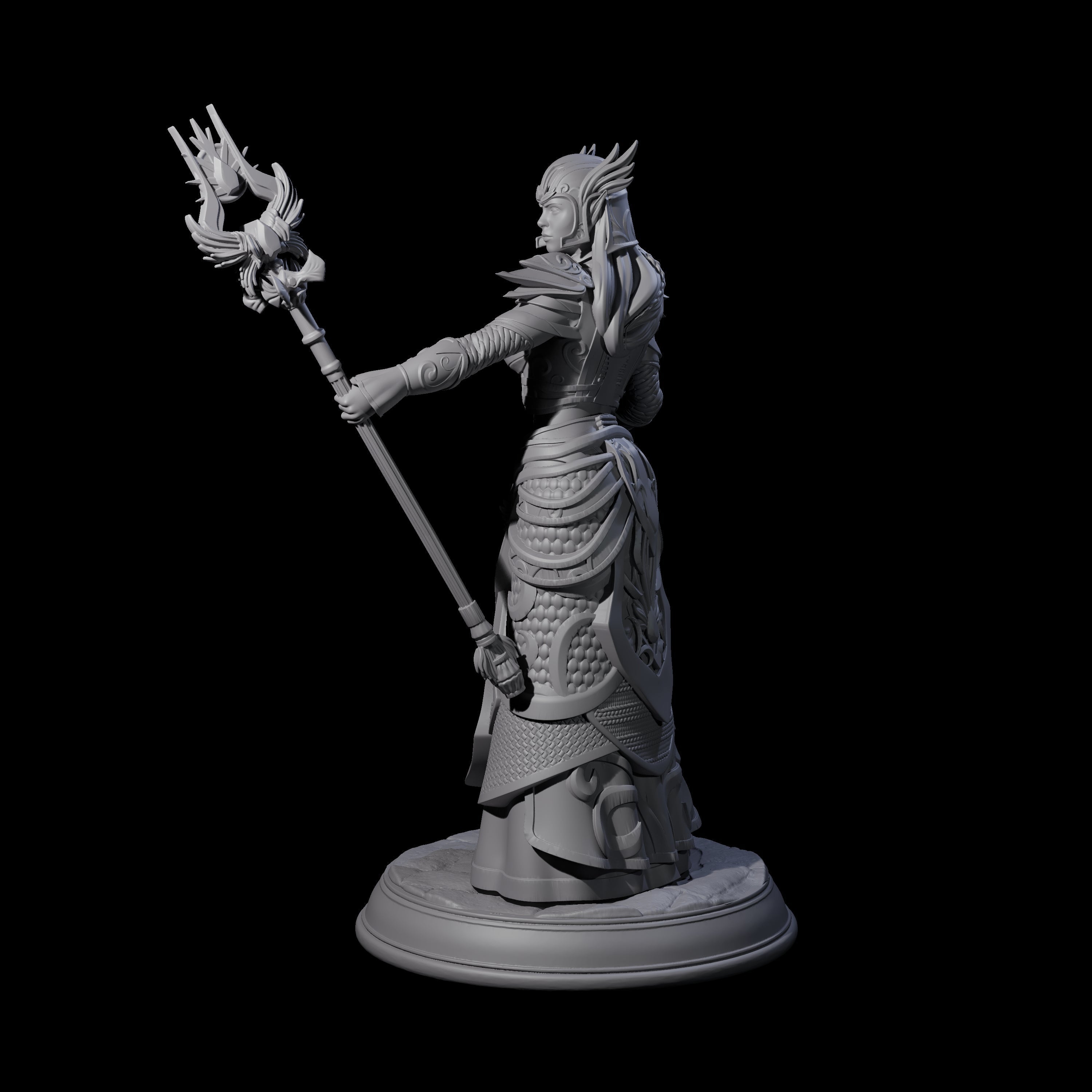 Divine Elf Cleric Miniature for Dungeons and Dragons, Pathfinder or other TTRPGs