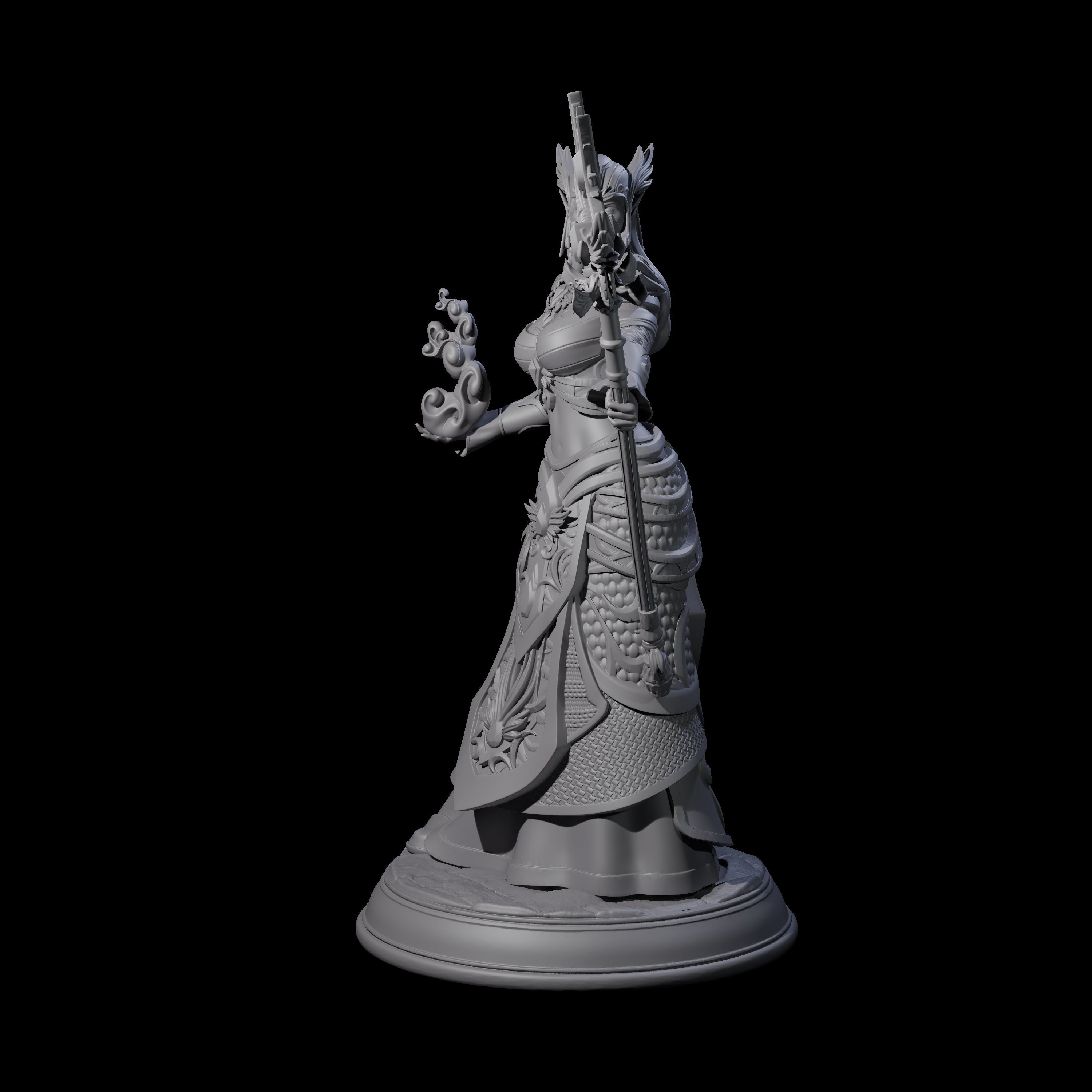 Divine Elf Cleric Miniature for Dungeons and Dragons, Pathfinder or other TTRPGs