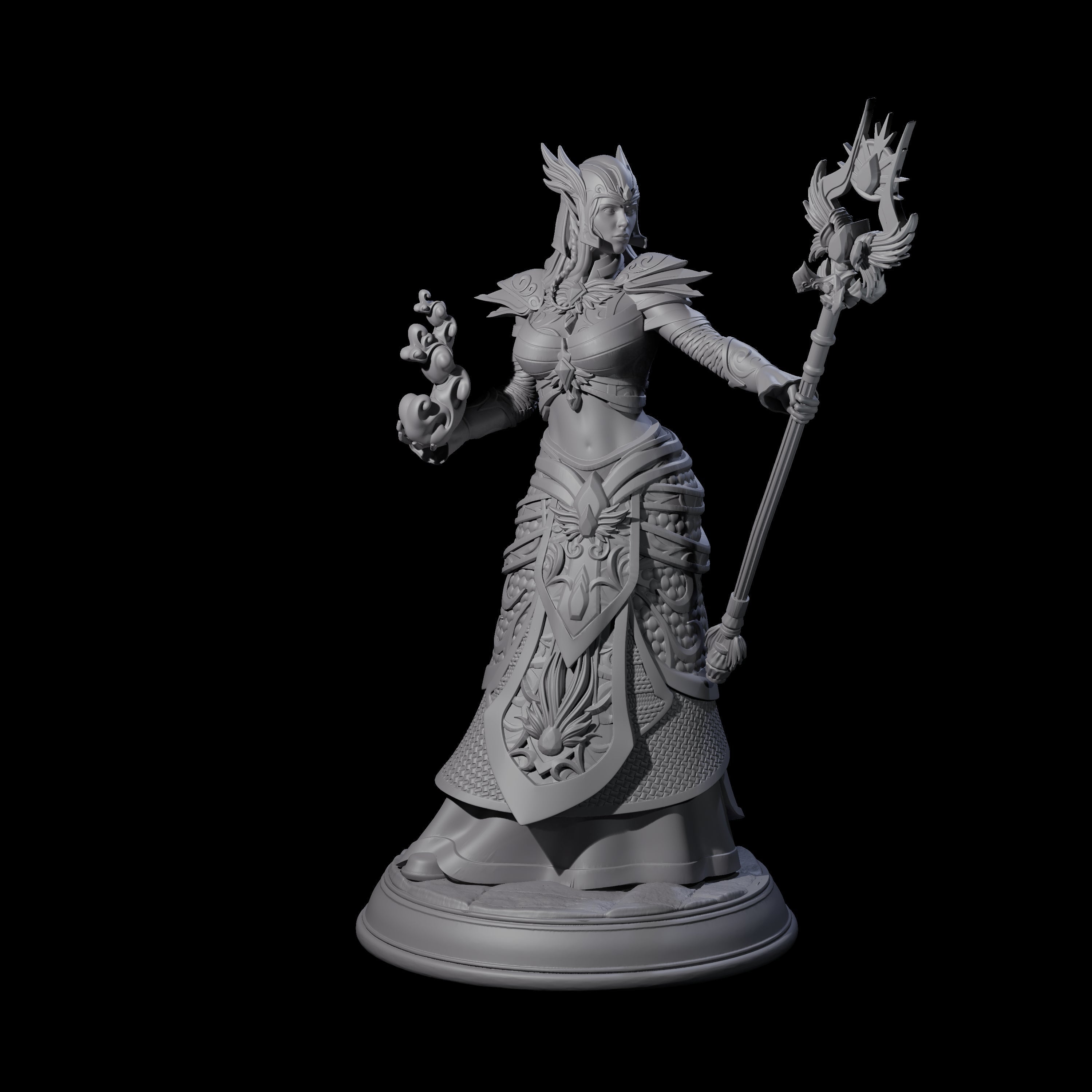 Divine Elf Cleric Miniature for Dungeons and Dragons, Pathfinder or other TTRPGs