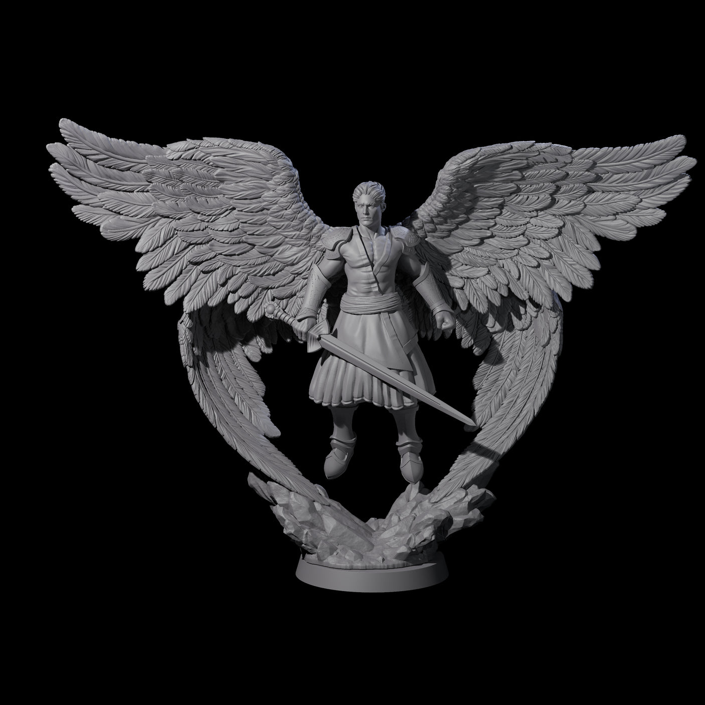Divine Poofed Out Solar A Miniature for Dungeons and Dragons, Pathfinder or other TTRPGs