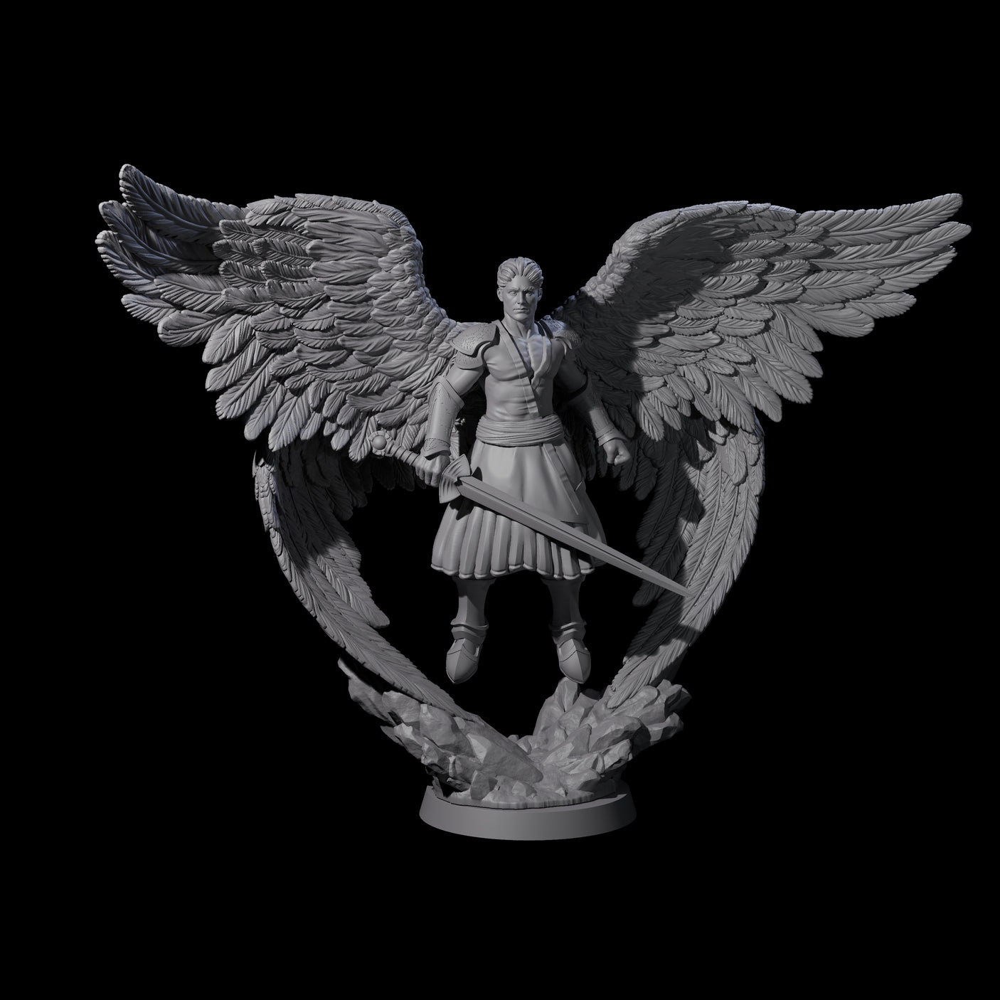 Divine Poofed Out Solar A Miniature for Dungeons and Dragons, Pathfinder or other TTRPGs