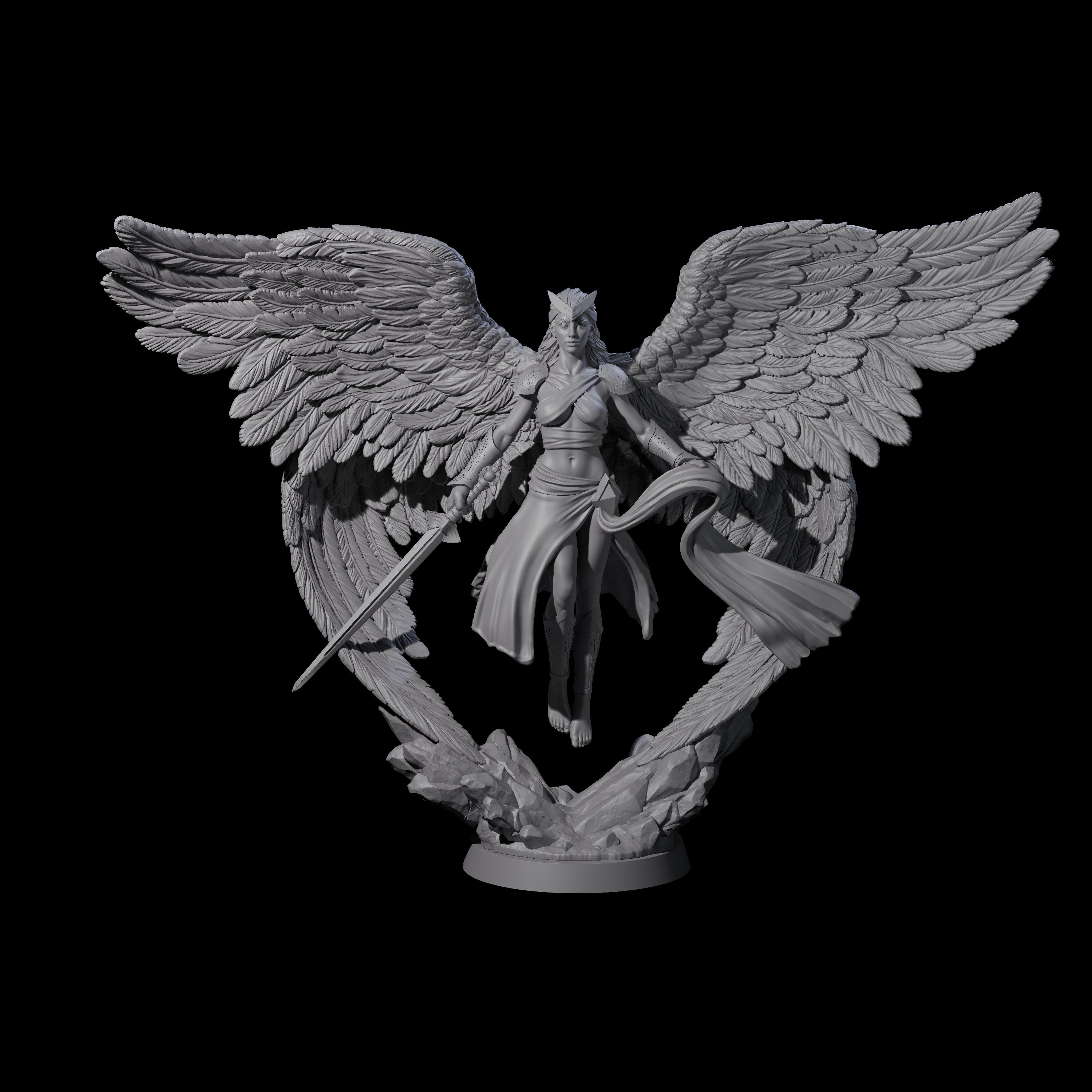 Divine Poofed Out Solar B Miniature for Dungeons and Dragons, Pathfinder or other TTRPGs
