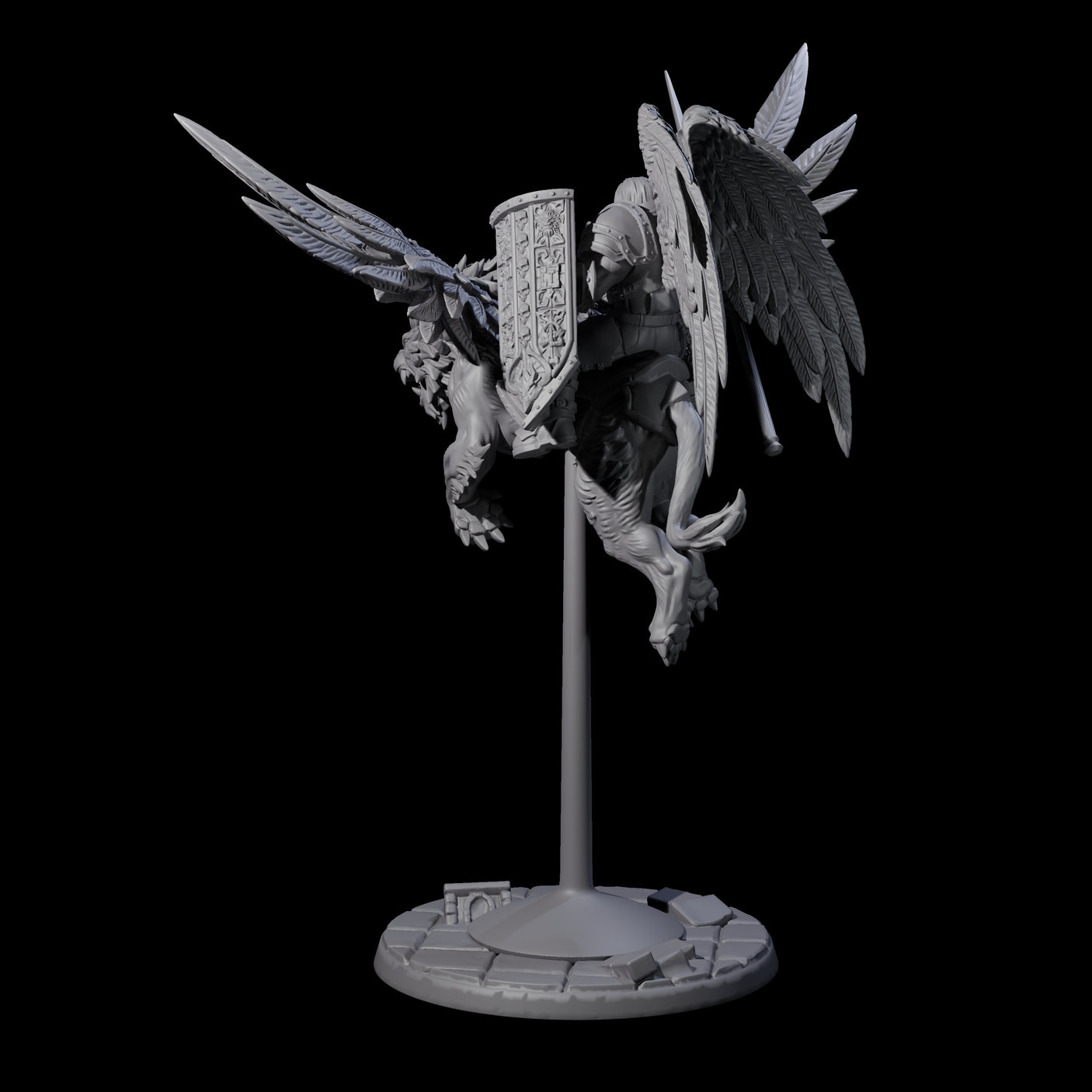 Diving Celestral Cavalry A Miniature for Dungeons and Dragons, Pathfinder or other TTRPGs