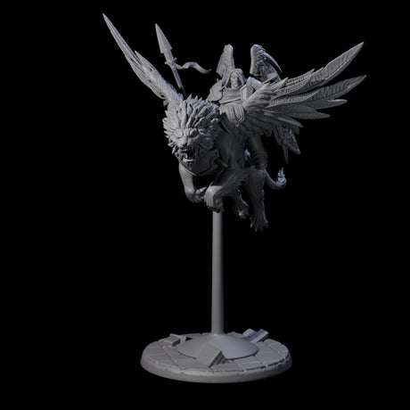 Diving Celestral Cavalry A Miniature for Dungeons and Dragons, Pathfinder or other TTRPGs