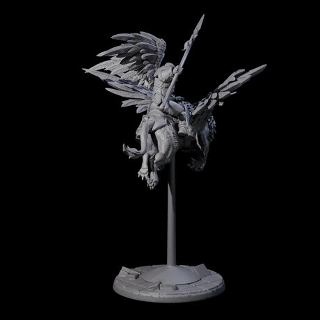 Diving Celestral Cavalry B Miniature for Dungeons and Dragons, Pathfinder or other TTRPGs