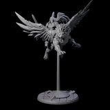 Diving Celestral Cavalry C Miniature for Dungeons and Dragons, Pathfinder or other TTRPGs