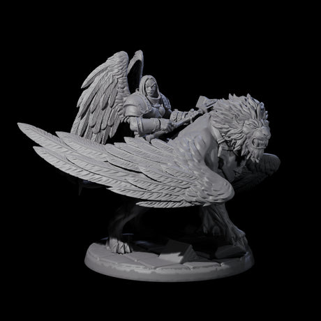 Diving Celestral Cavalry D Miniature for Dungeons and Dragons, Pathfinder or other TTRPGs