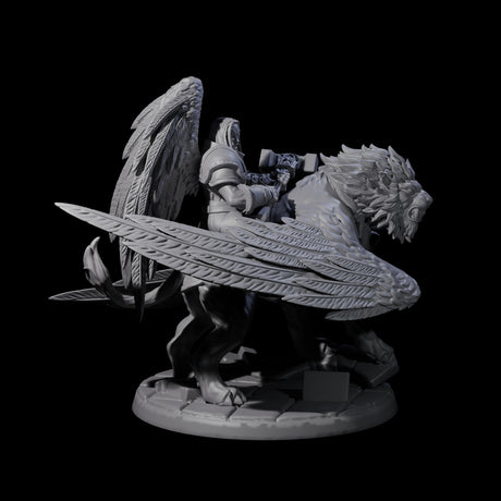 Diving Celestral Cavalry D Miniature for Dungeons and Dragons, Pathfinder or other TTRPGs