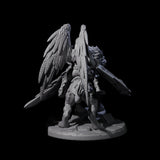 Diving Celestral Cavalry D Miniature for Dungeons and Dragons, Pathfinder or other TTRPGs