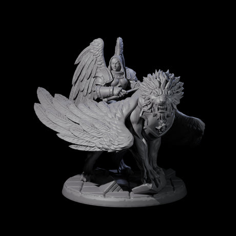 Diving Celestral Cavalry D Miniature for Dungeons and Dragons, Pathfinder or other TTRPGs