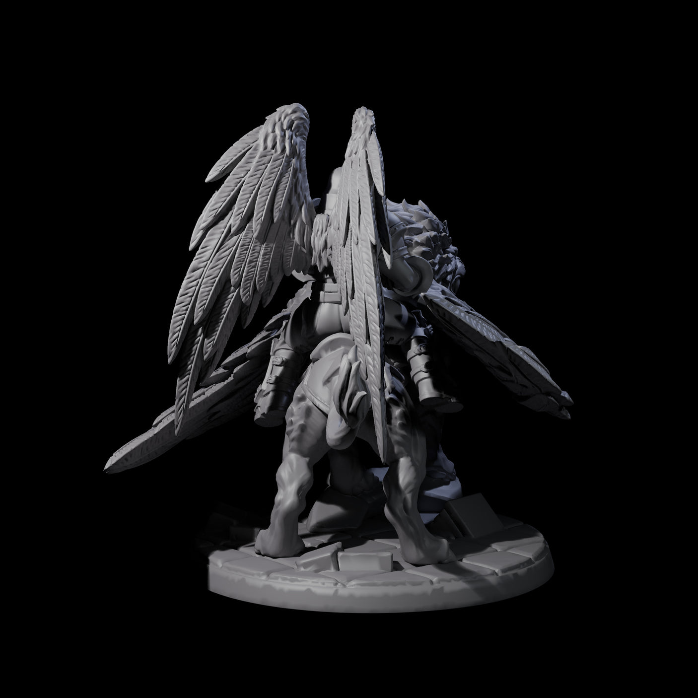 Diving Celestral Cavalry D Miniature for Dungeons and Dragons, Pathfinder or other TTRPGs