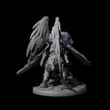 Diving Celestral Cavalry D Miniature for Dungeons and Dragons, Pathfinder or other TTRPGs